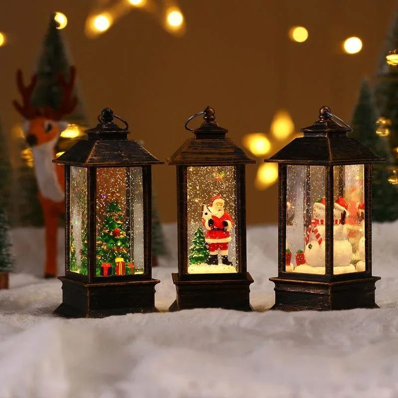 Retro Square Christmas Themed LED Lamp