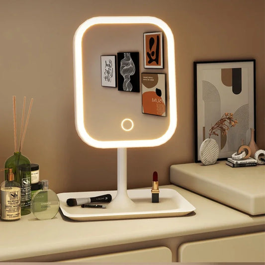 Desktop Vanity Mirror 3 Color Dimmable LED Light